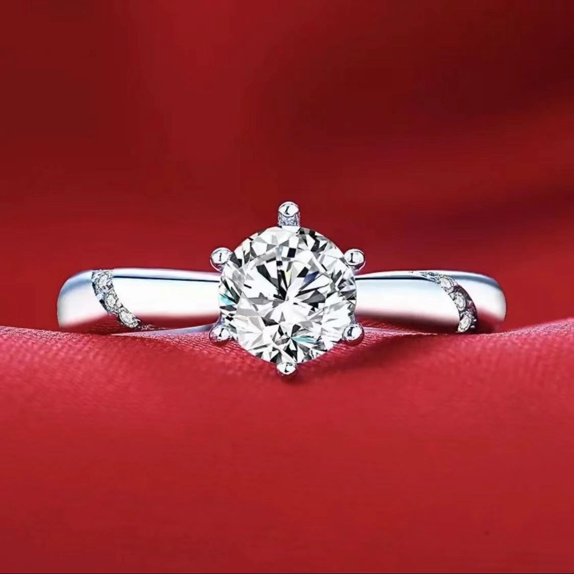 Wholesale Micro Diamond and White Copper Rings