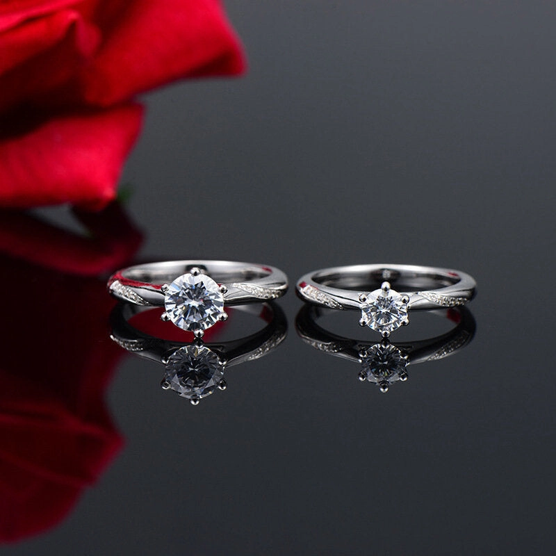 Wholesale Micro Diamond and White Copper Rings