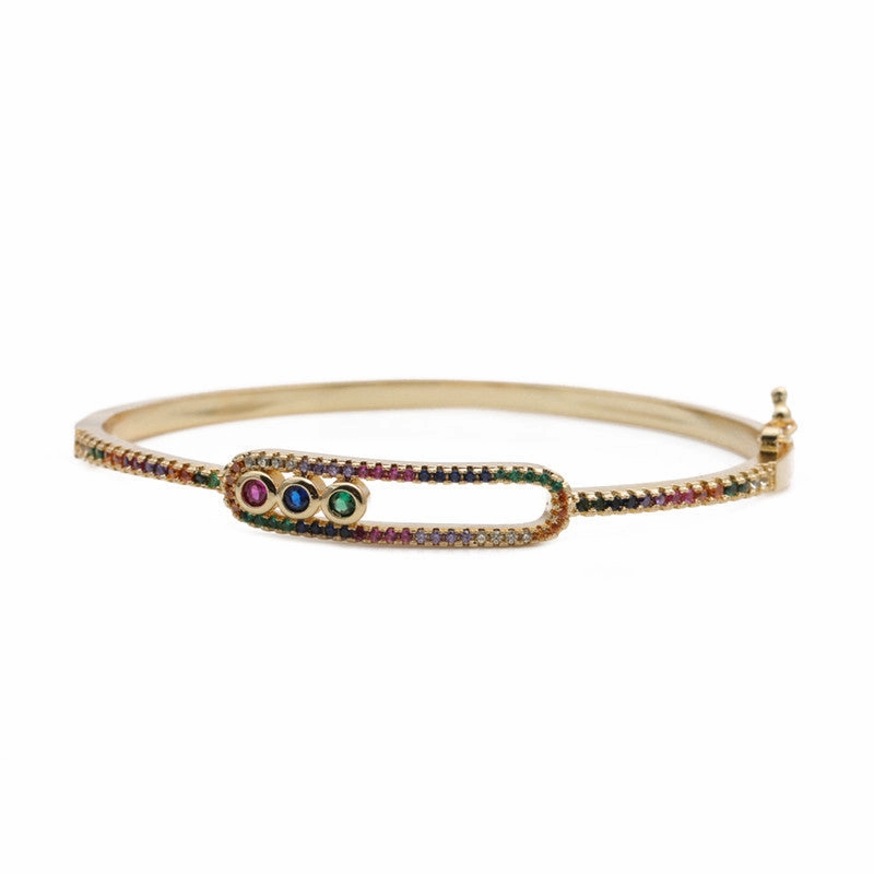 Wholesale Micro Inlaid Zircon Animal Snake Copper Bracelet