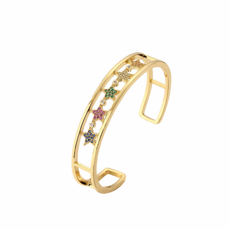 Wholesale Micro Inlaid Zircon Animal Snake Copper Bracelet