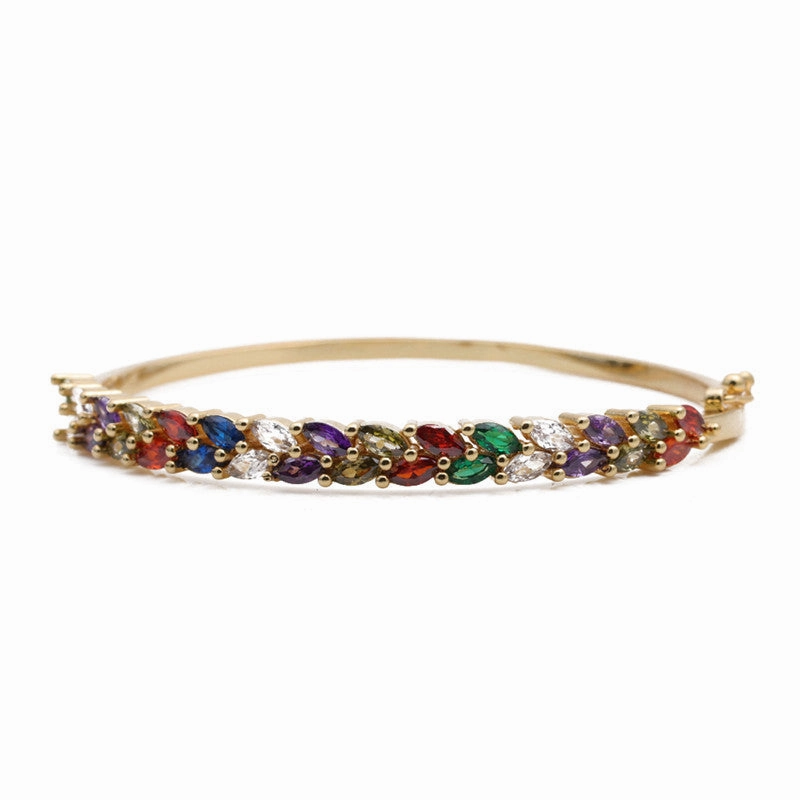 Wholesale Micro Inlaid Zircon Animal Snake Copper Bracelet