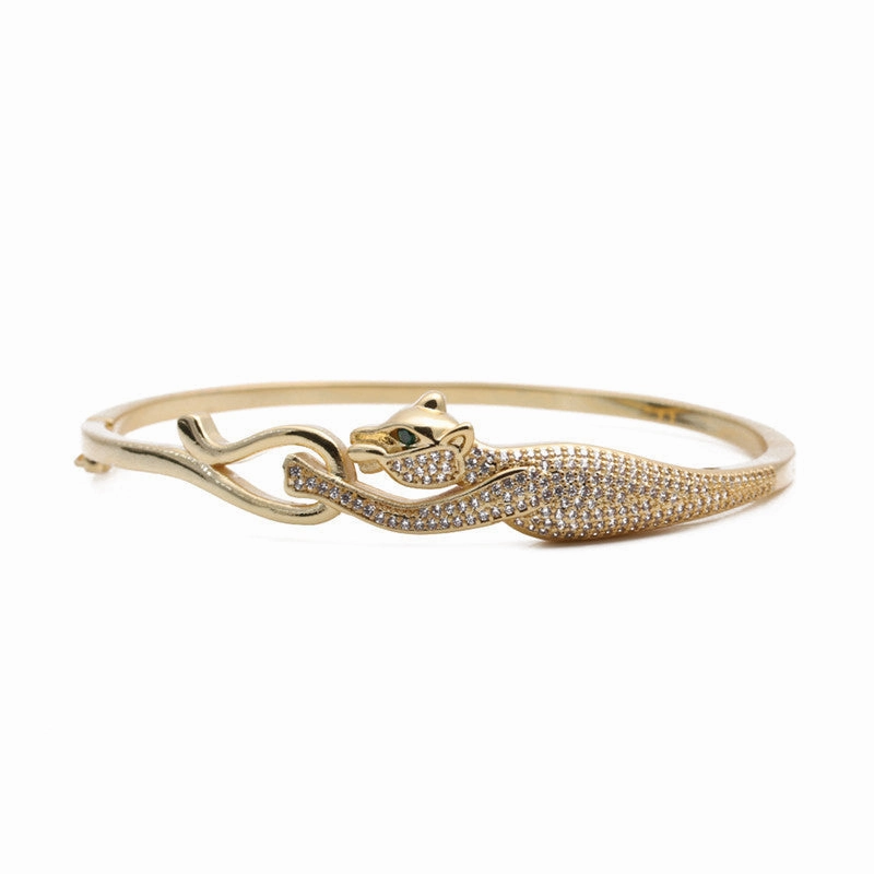 Wholesale Micro Inlaid Zircon Animal Snake Copper Bracelet