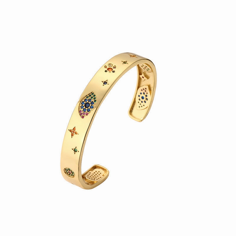 Wholesale Micro Inlaid Zircon Animal Snake Copper Bracelet