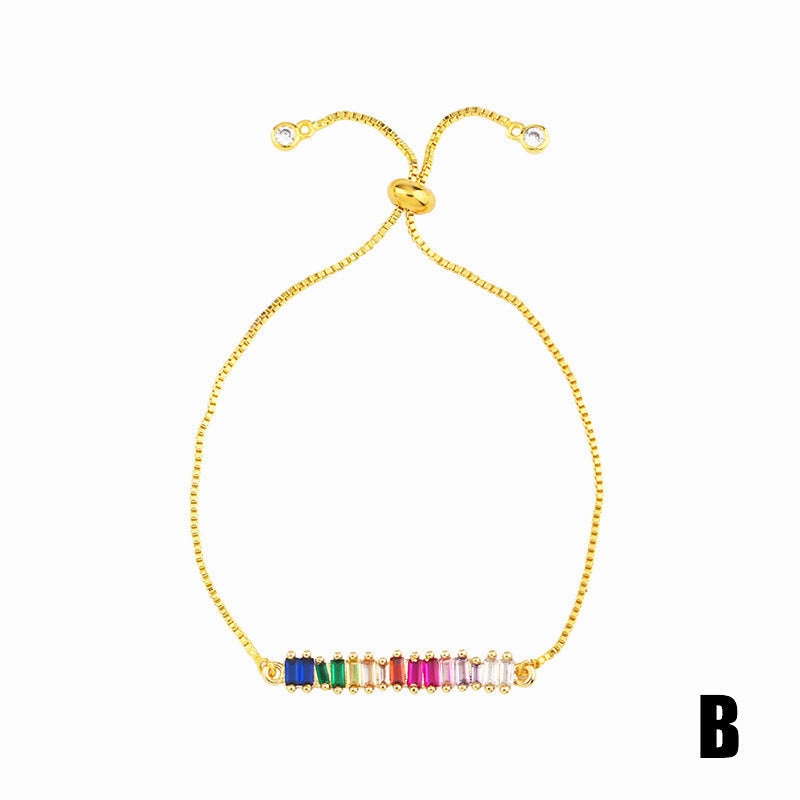 Wholesale Micro Paved Zircon Colored Crystal Bracelet OLY-BT-AS001