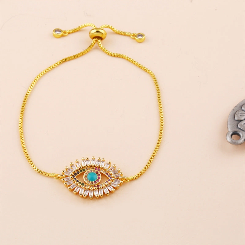 Wholesale Micro Paved Zircon Drawstring Colorful Crystal Bracelet