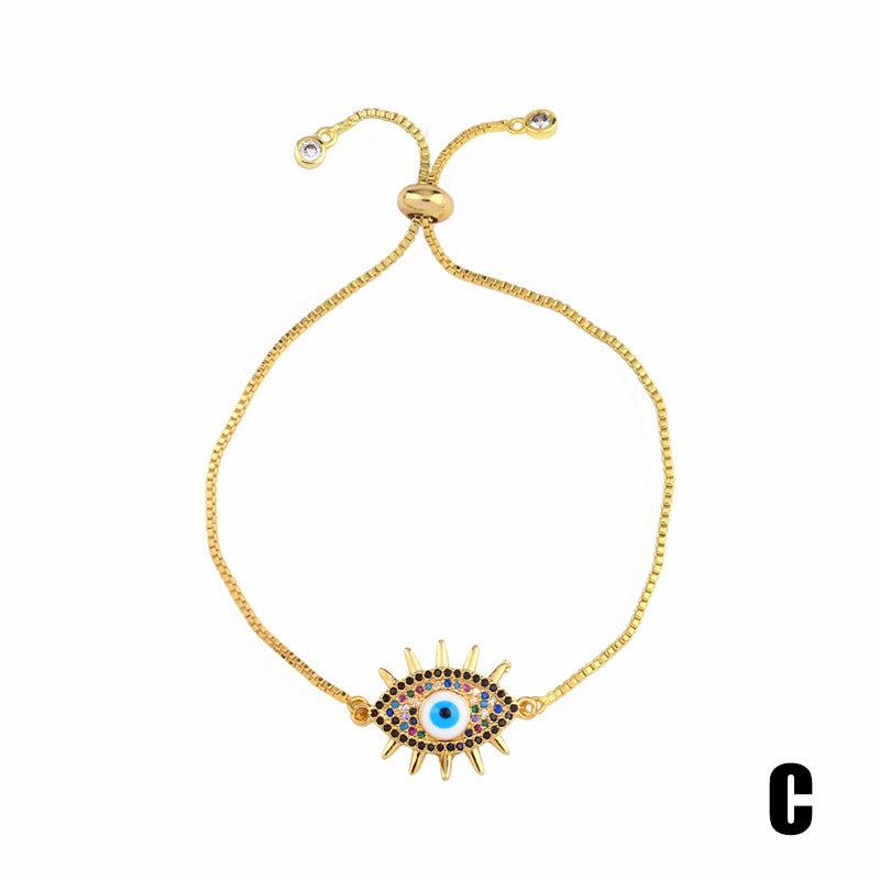 Wholesale Micro Paved Zircon Drawstring Colorful Crystal Bracelet