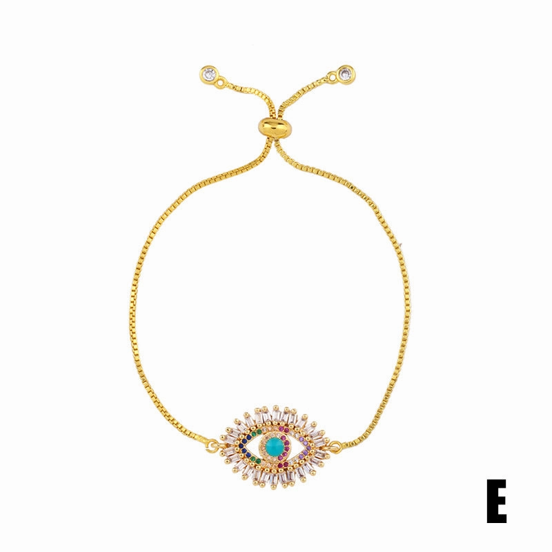 Wholesale Micro Paved Zircon Drawstring Colorful Crystal Bracelet