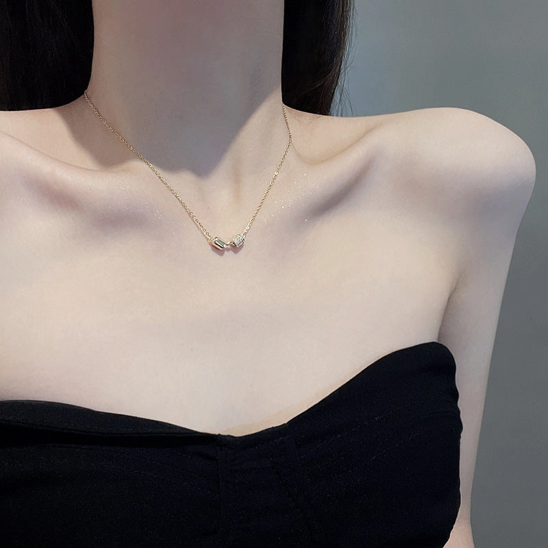 Wholesale Micro Paved Zircon Pendant Capsule Titanium Steel Necklace