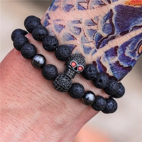 Wholesale Micro Paved Zircon Skull Bracelet Set