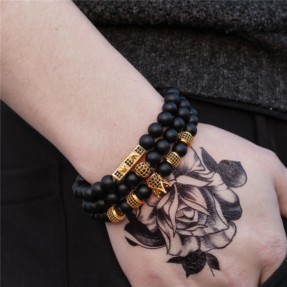 Wholesale Micro Paved Zircon Skull Bracelet Set