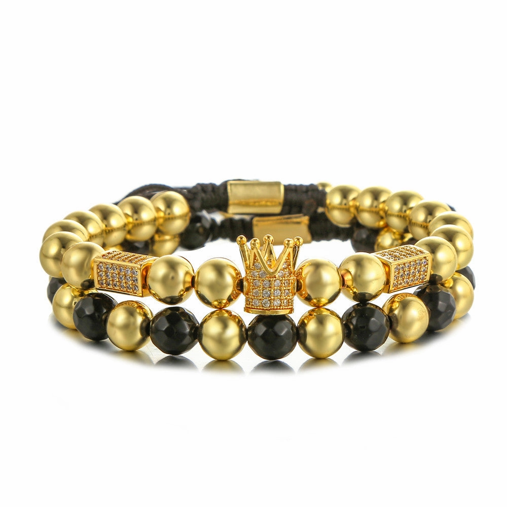 Wholesale Micro Paved Zircon Skull Bracelet Set