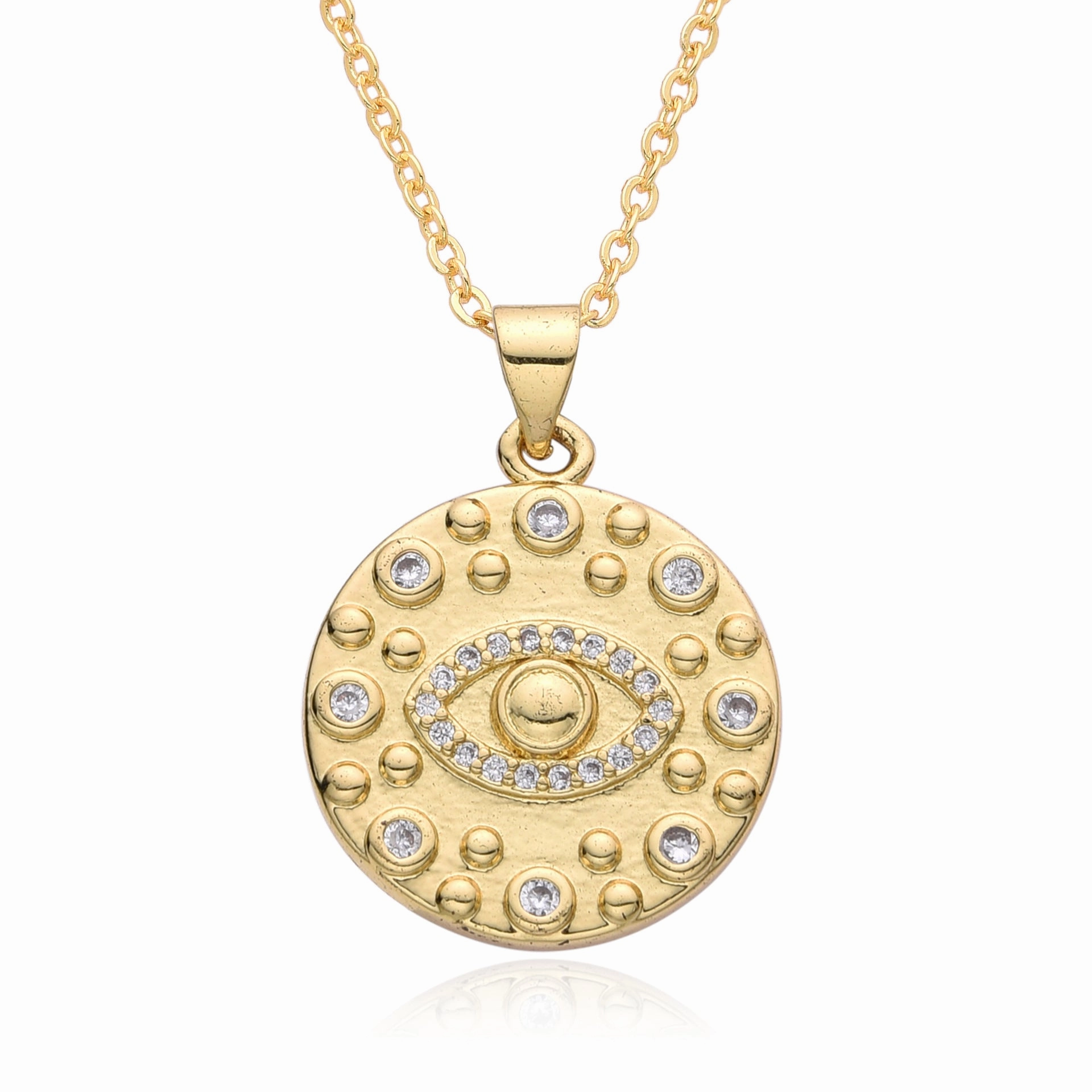 Wholesale Micro Set Devil Eye Small Shield Exotic Style Necklace