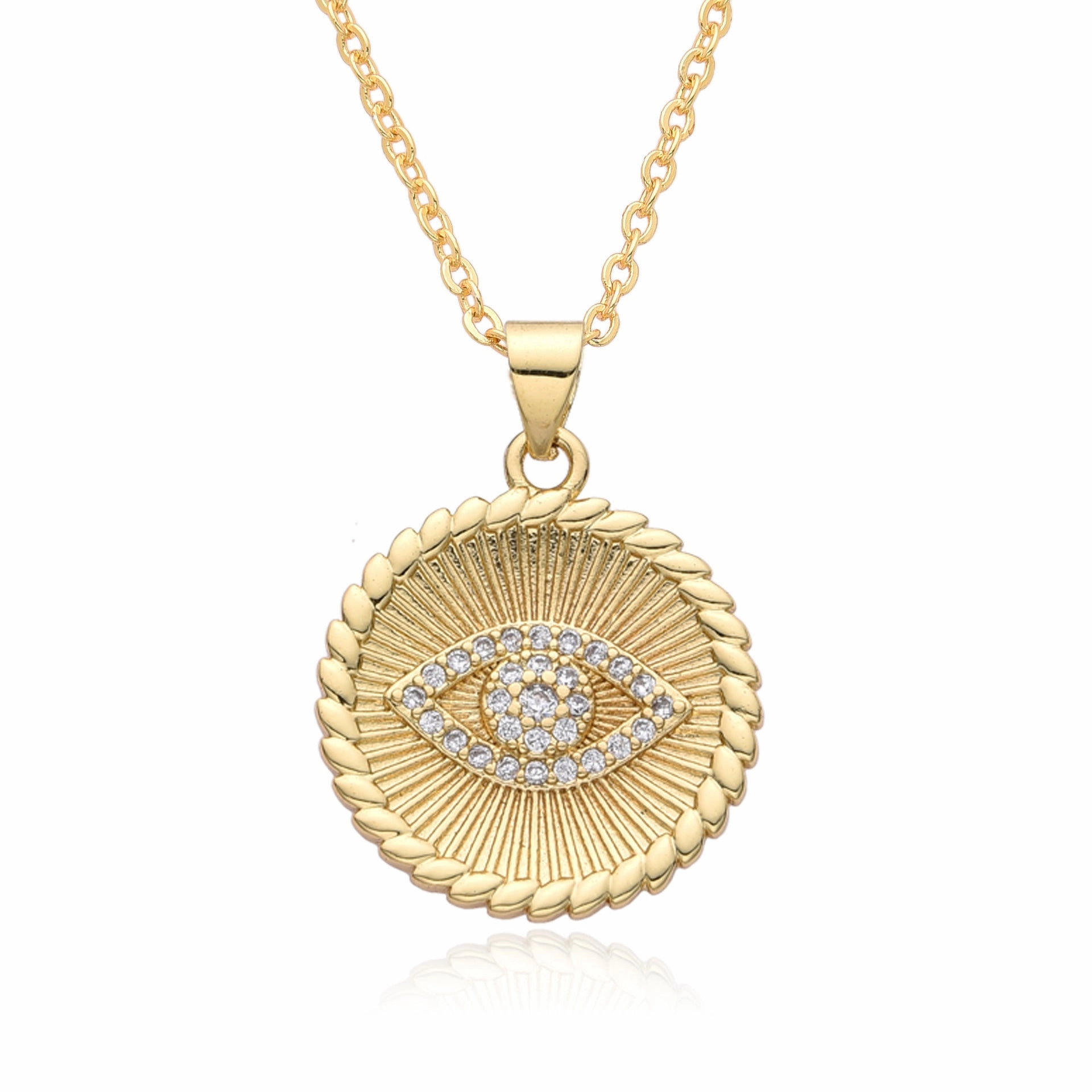 Wholesale Micro Set Devil Eye Small Shield Exotic Style Necklace