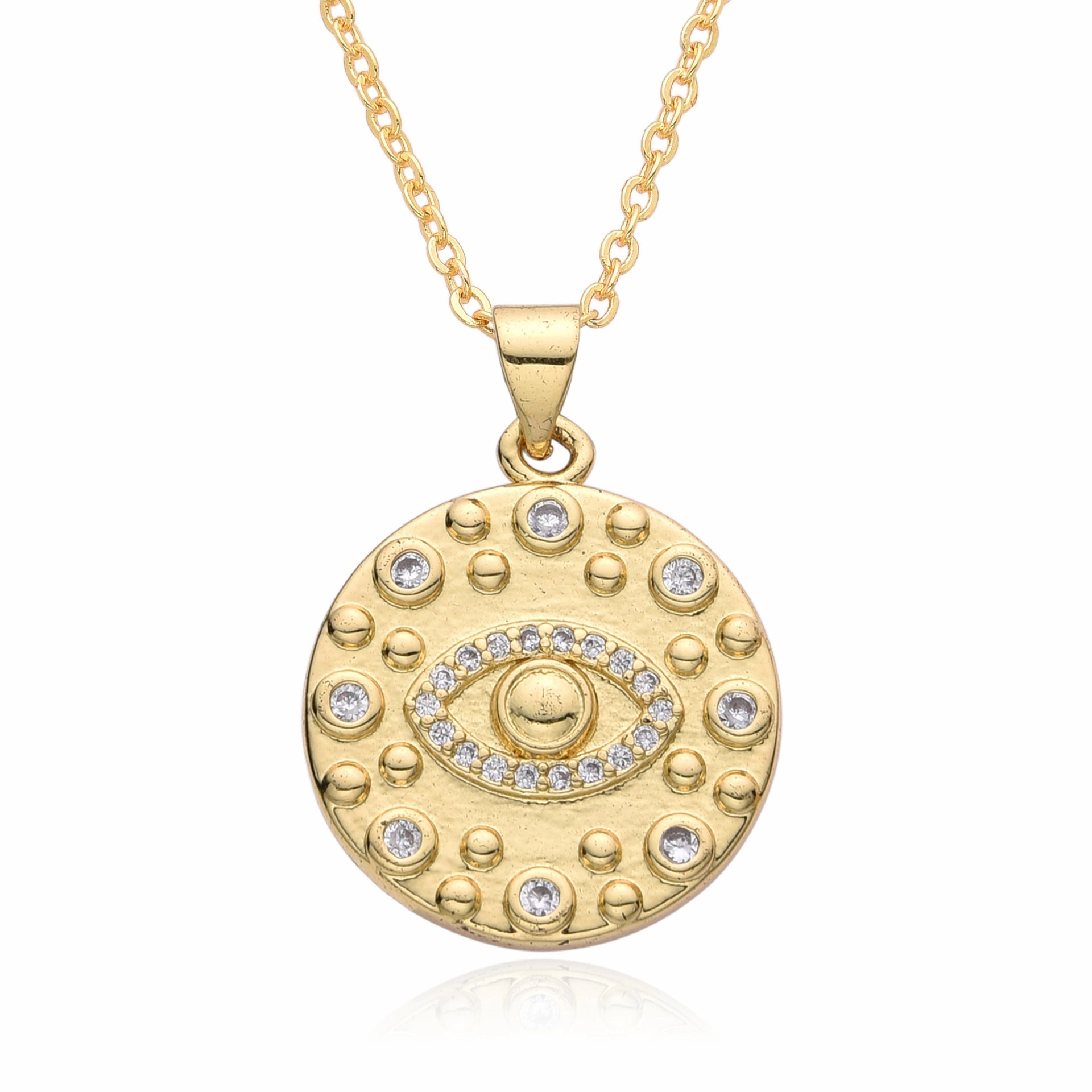 Wholesale Micro Set Devil Eye Small Shield Exotic Style Necklace