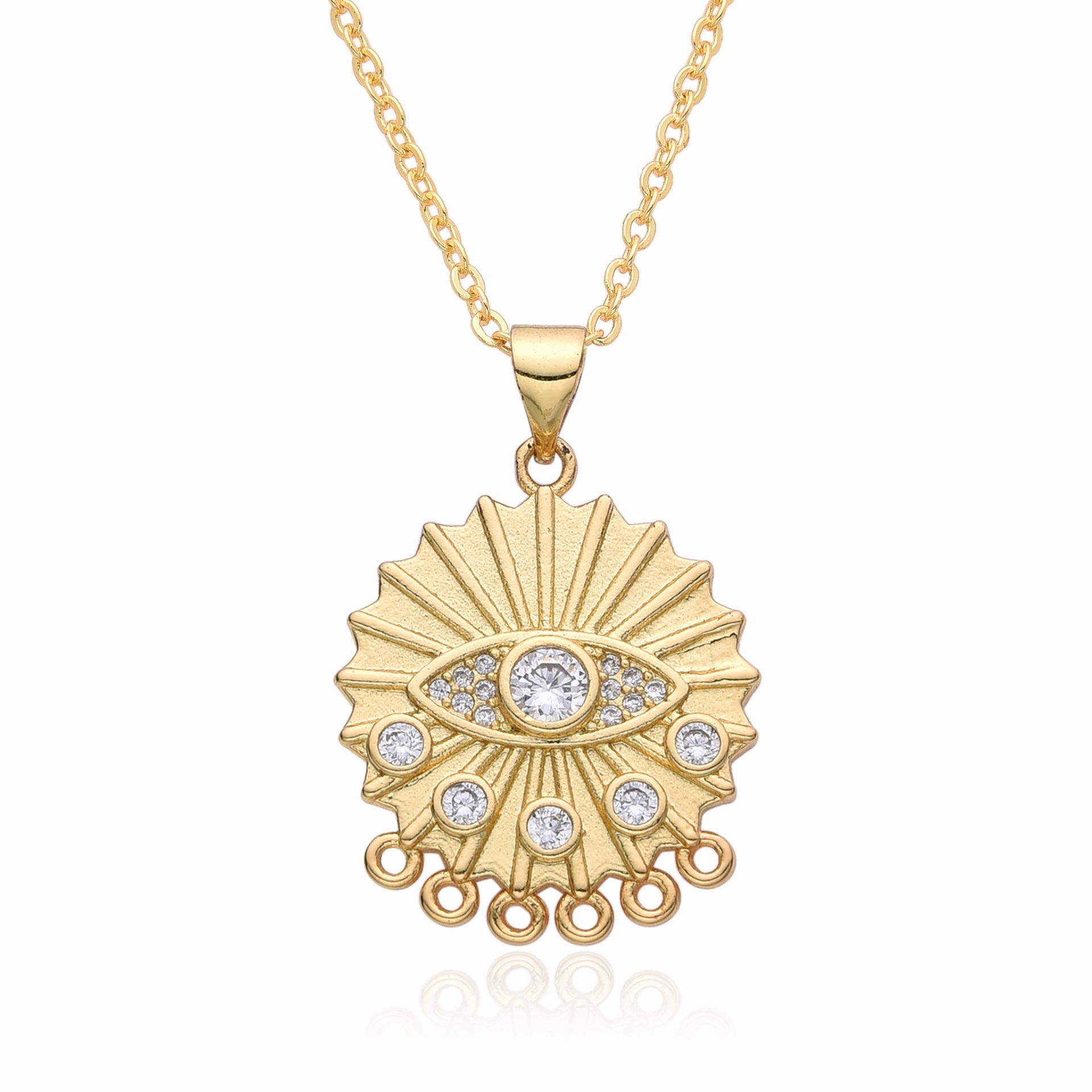 Wholesale Micro Set Devil Eye Small Shield Exotic Style Necklace