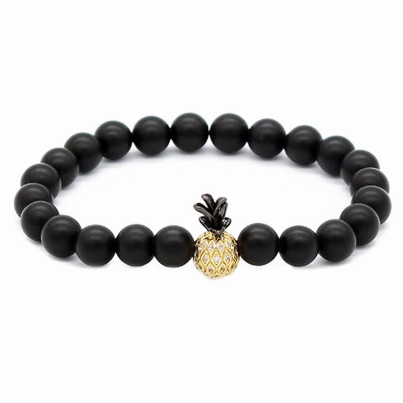 Wholesale Micropaved Zircon White Turquoise Volcanic Stone Bracelets