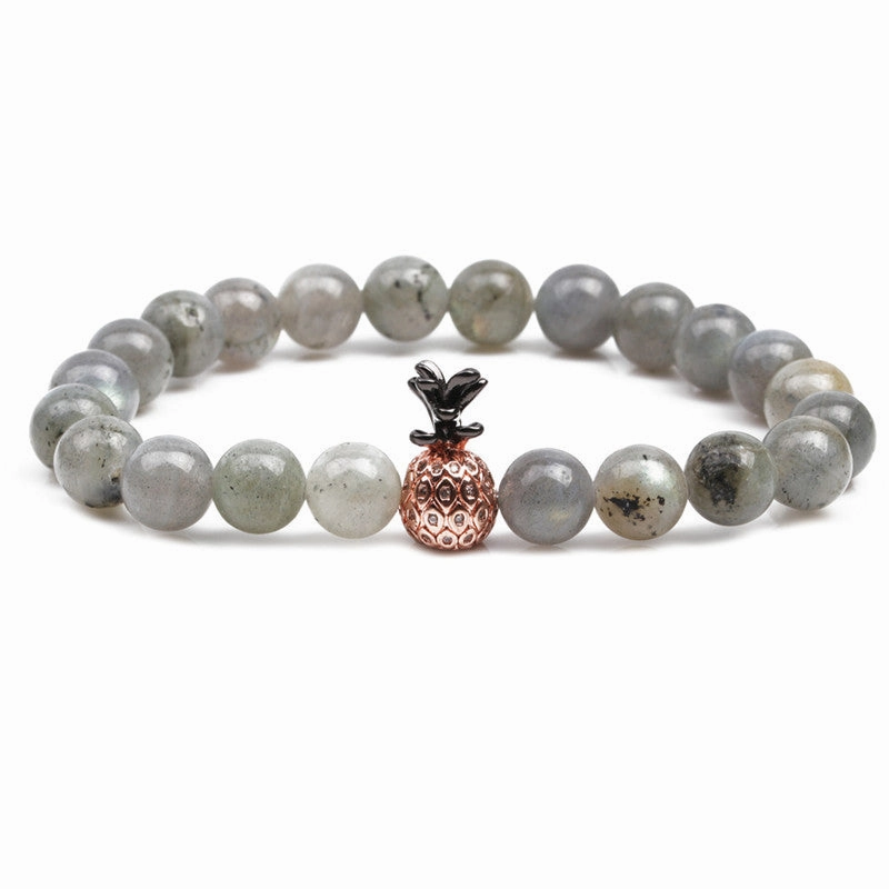 Wholesale Micropaved Zircon White Turquoise Volcanic Stone Bracelets