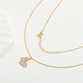 Wholesale Micropaved Zirconia Butterfly Necklace Collarbone Chain