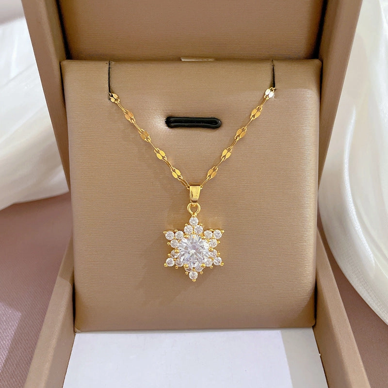 Wholesale Microsetting Clavicle Titanium Steel Necklaces