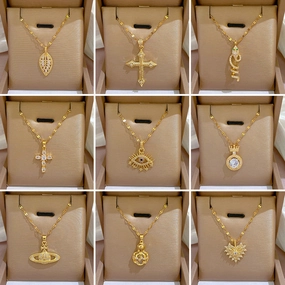 Wholesale Microsetting Clavicle Titanium Steel Necklaces