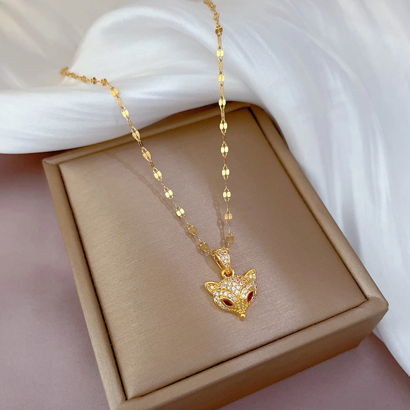 Wholesale Microsetting Clavicle Titanium Steel Necklaces