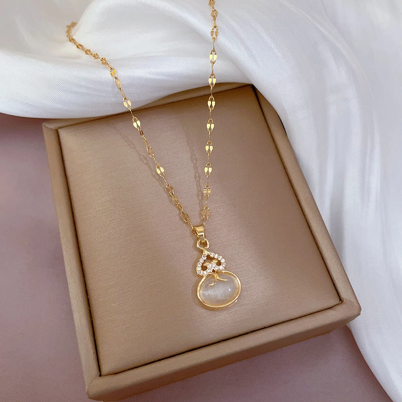 Wholesale Microsetting Clavicle Titanium Steel Necklaces