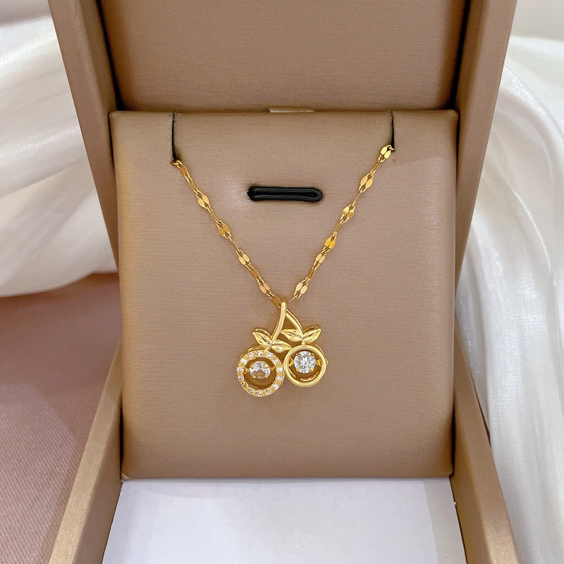 Wholesale Microsetting Clavicle Titanium Steel Necklaces