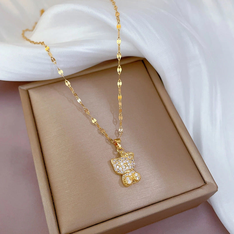 Wholesale Microsetting Clavicle Titanium Steel Necklaces