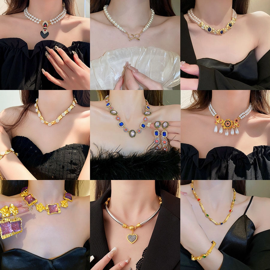 Wholesale Middle-aged Vintage Necklace Clavicle Chain