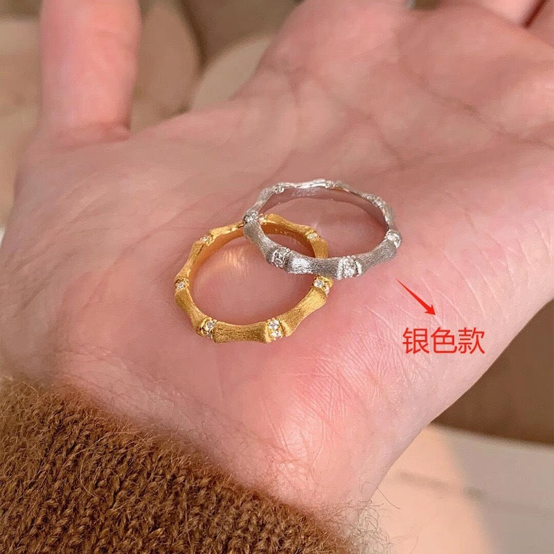 Wholesale Middle Ages Brushed 925 Sterling Silver Light Luxury High-end Gold Rings