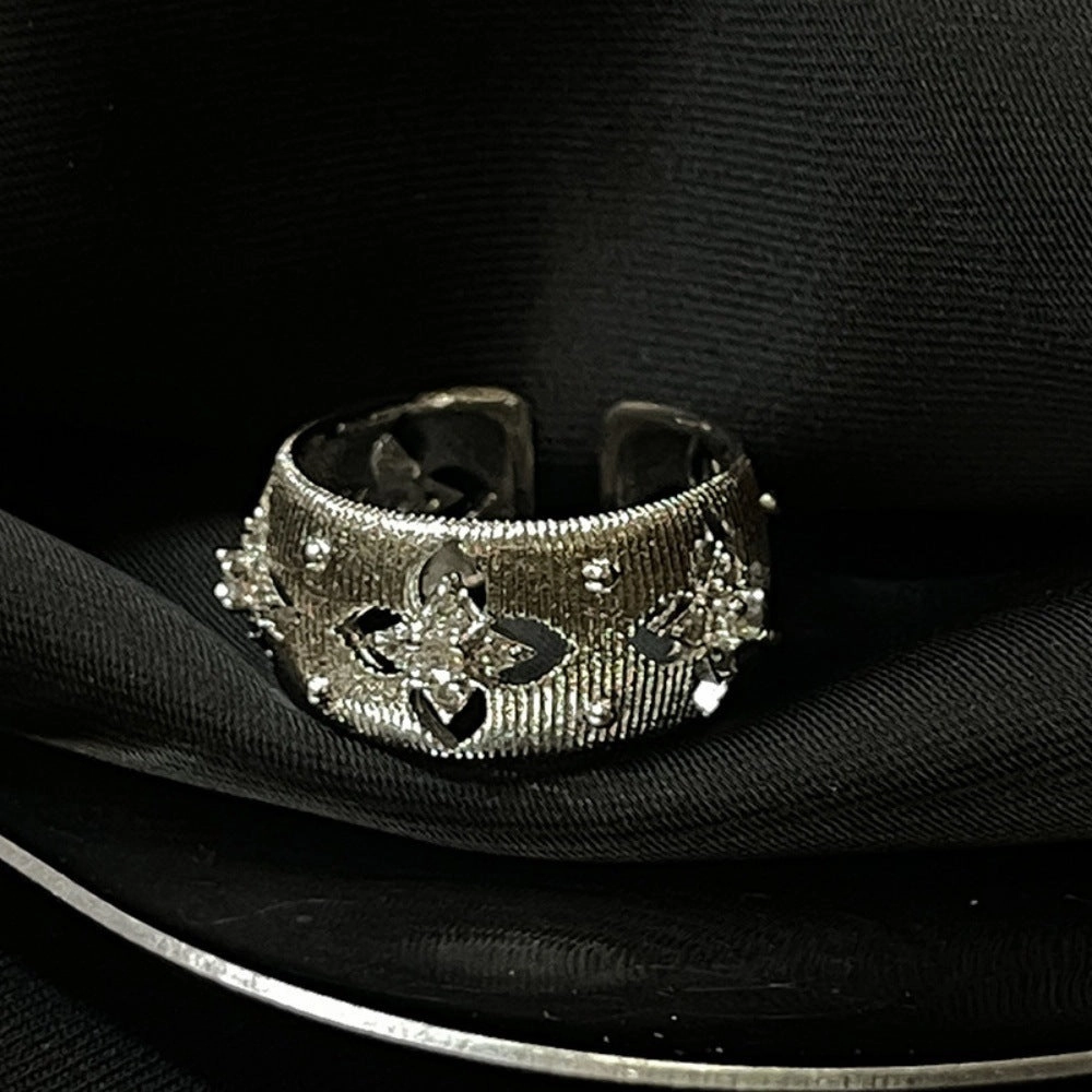 Wholesale Middle Ages Brushed 925 Sterling Silver Light Luxury High-end Gold Rings