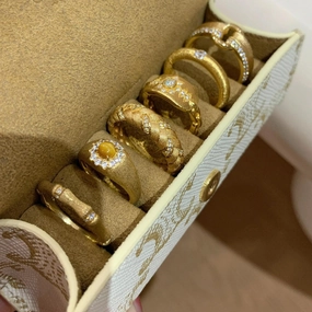 Wholesale Middle Ages Brushed 925 Sterling Silver Light Luxury High-end Gold Rings
