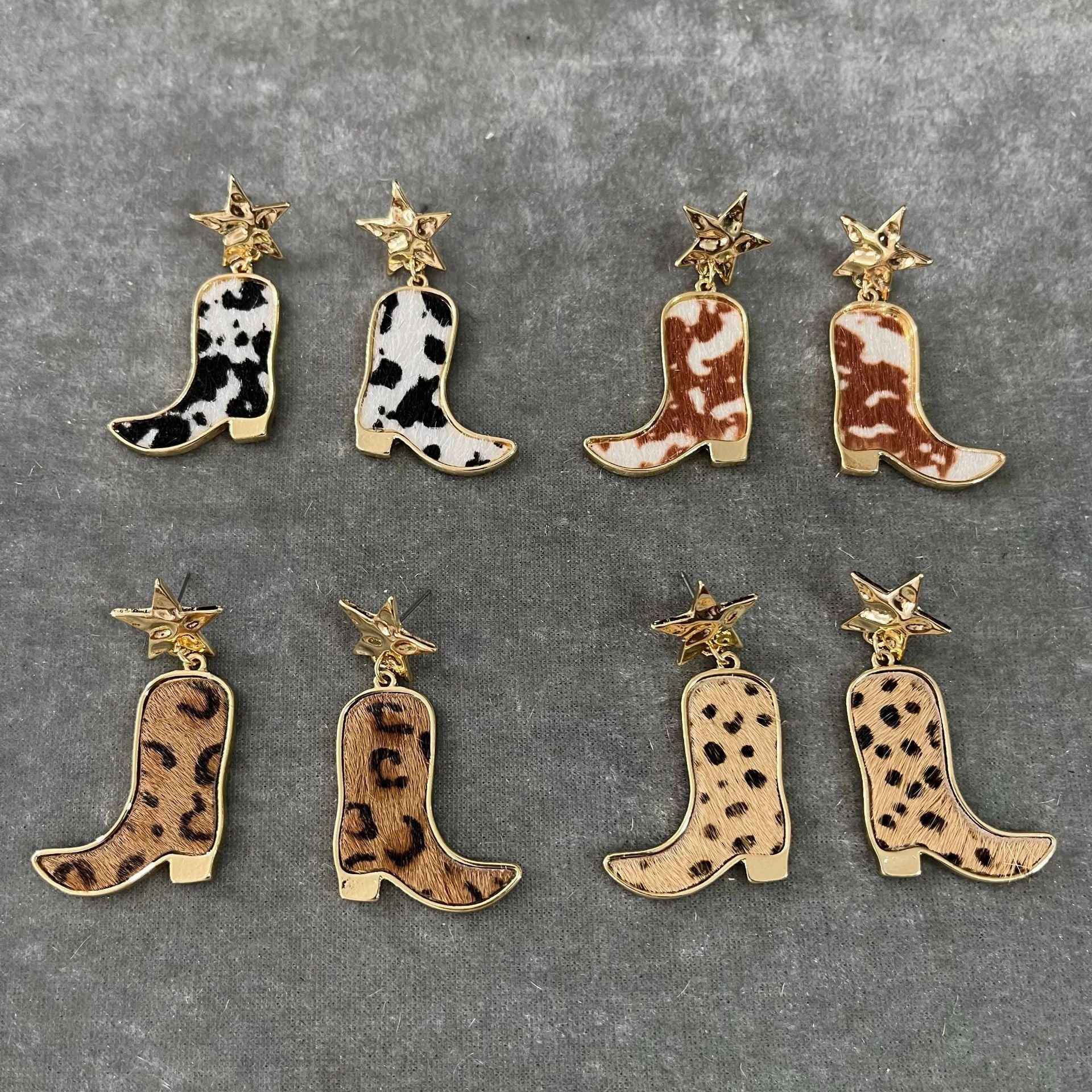 Wholesale Milky Cow Star Alloy Earrings