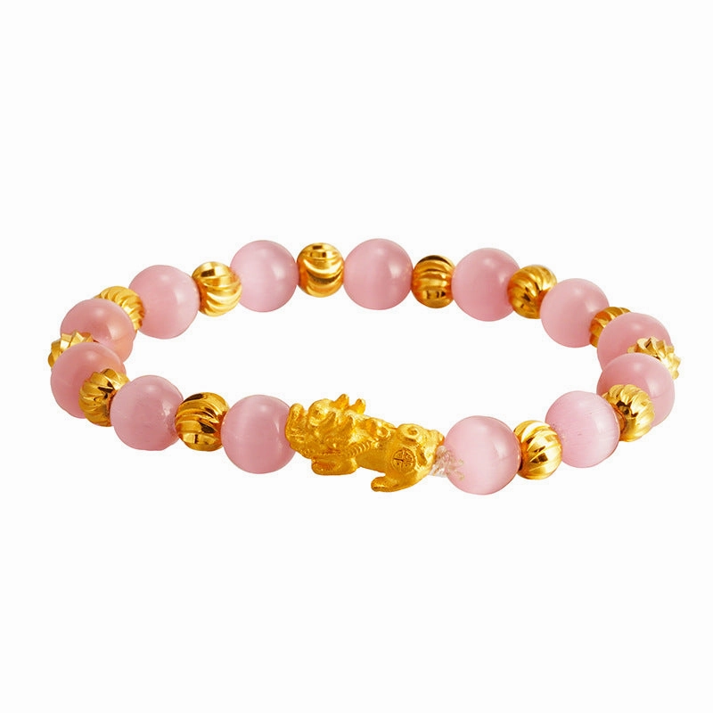Wholesale Mini Brave Troops Garnet Obsidian Copper Bracelet