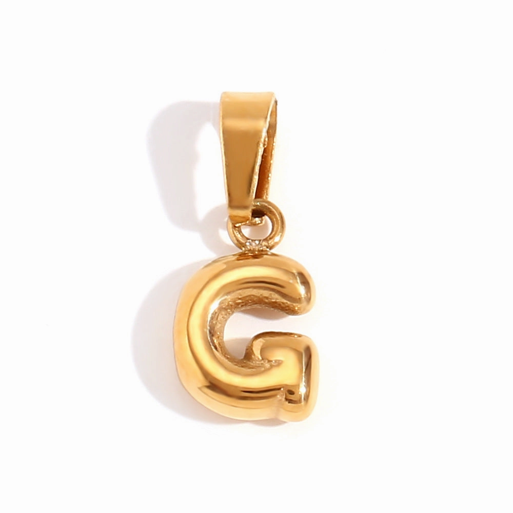 Wholesale Mini Bubble English Stainless Steel Plated 18K Gold DIY Matching Accessories Pendant