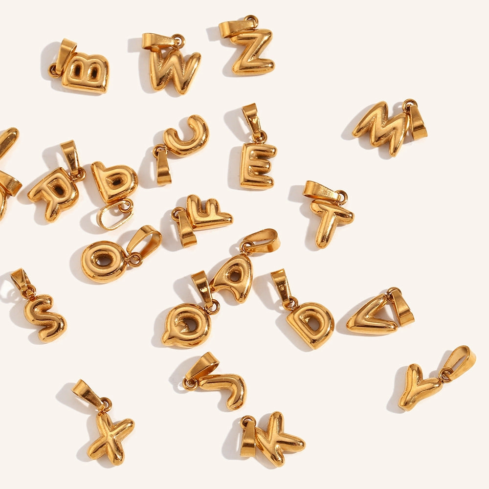 Wholesale Mini Bubble English Stainless Steel Plated 18K Gold DIY Matching Accessories Pendant