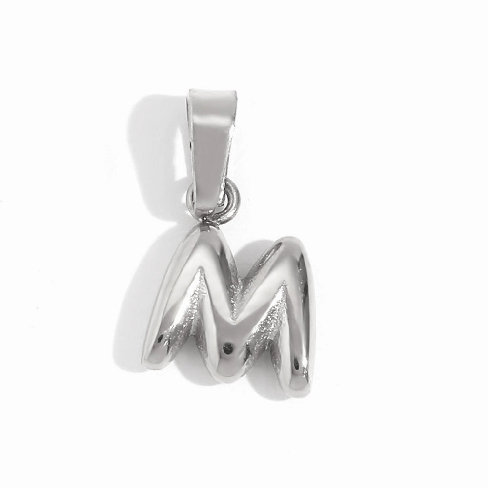 Wholesale Mini Bubble English Stainless Steel Plated 18K Gold DIY Matching Accessories Pendant