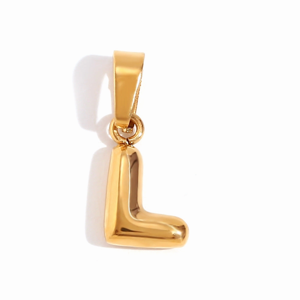 Wholesale Mini Bubble English Stainless Steel Plated 18K Gold DIY Matching Accessories Pendant