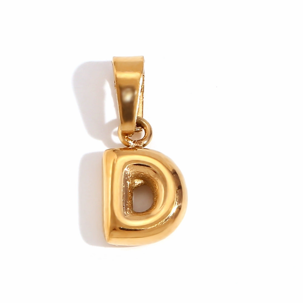 Wholesale Mini Bubble English Stainless Steel Plated 18K Gold DIY Matching Accessories Pendant