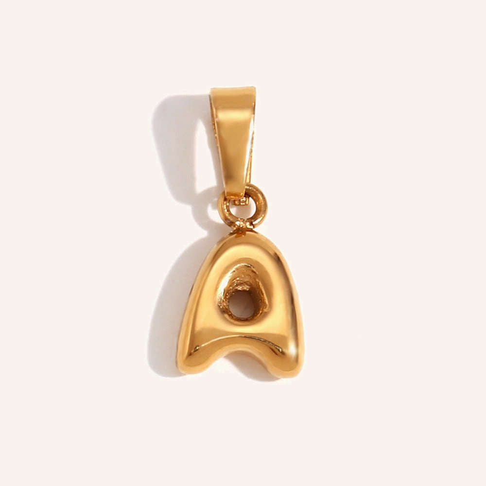 Wholesale Mini Bubble English Stainless Steel Plated 18K Gold DIY Matching Accessories Pendant