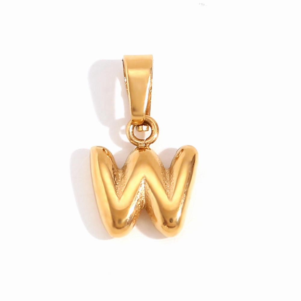 Wholesale Mini Bubble English Stainless Steel Plated 18K Gold DIY Matching Accessories Pendant