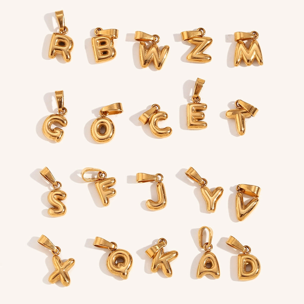 Wholesale Mini Bubble English Stainless Steel Plated 18K Gold DIY Matching Accessories Pendant