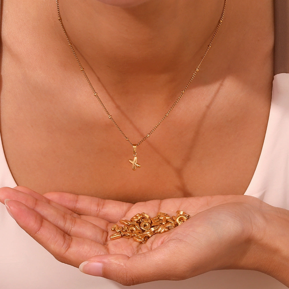 Wholesale Mini Bubble English Stainless Steel Plated 18K Gold DIY Matching Accessories Pendant