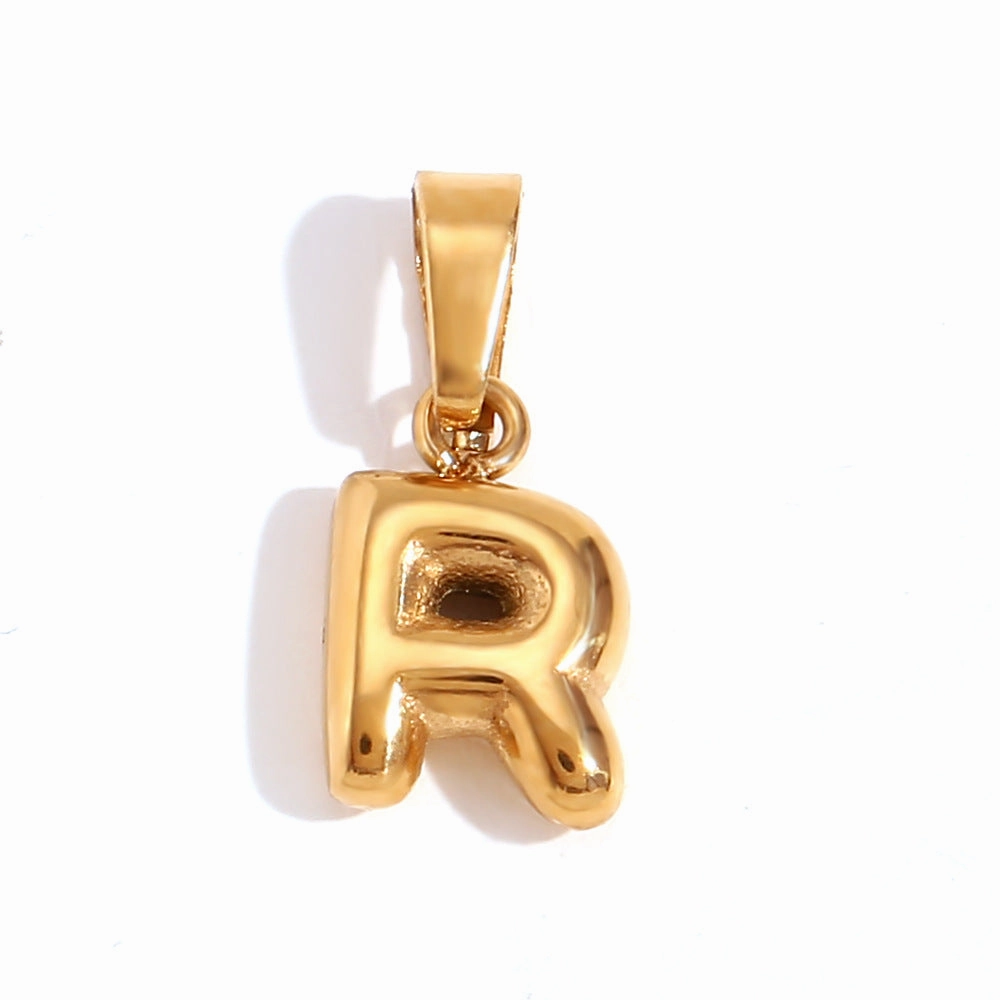 Wholesale Mini Bubble English Stainless Steel Plated 18K Gold DIY Matching Accessories Pendant