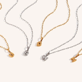 Wholesale Mini Bubble Letter 18K Necklaces