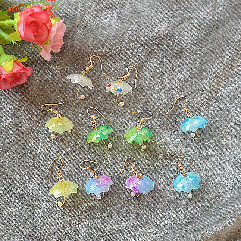 Wholesale Mini Creative Fake Umbrella Metal Earrings