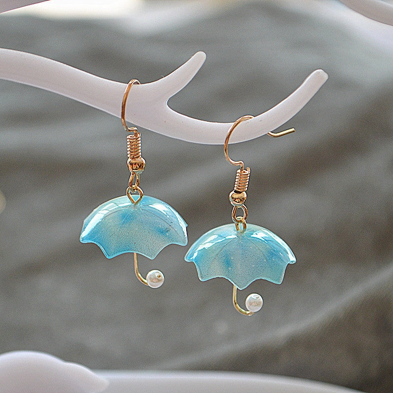 Wholesale Mini Creative Fake Umbrella Metal Earrings