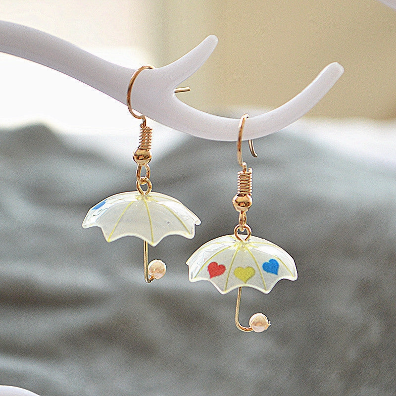 Wholesale Mini Creative Fake Umbrella Metal Earrings
