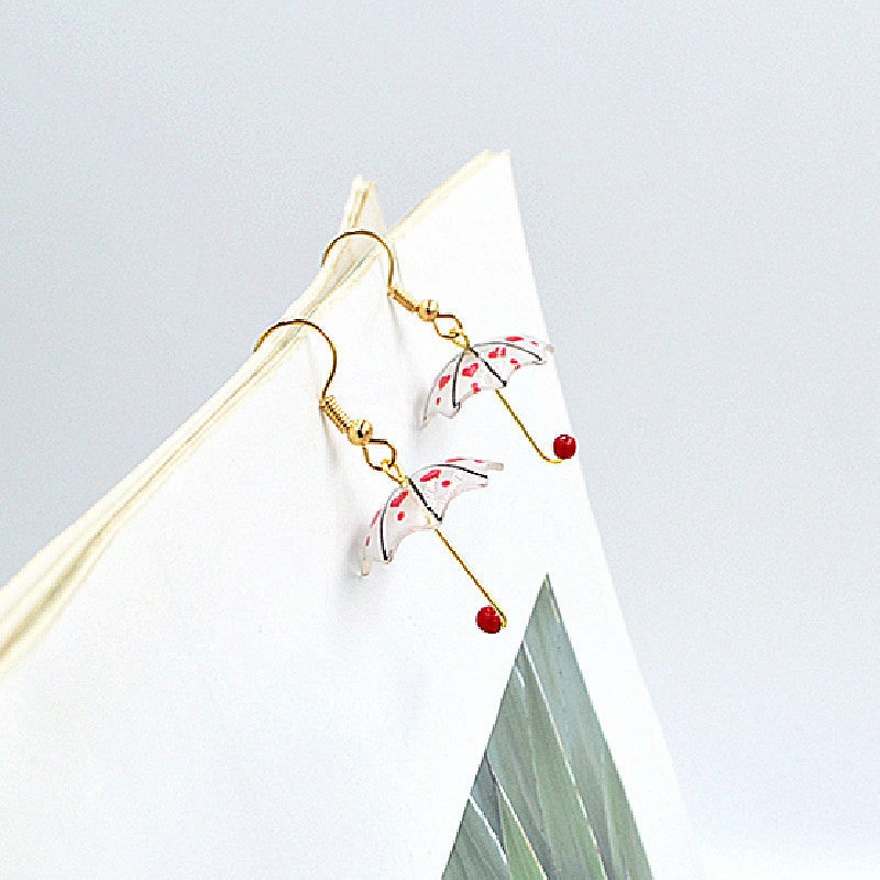 Wholesale Mini Creative Fake Umbrella Metal Earrings