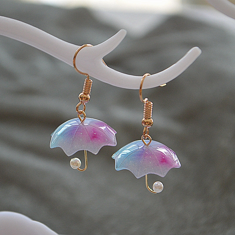 Wholesale Mini Creative Fake Umbrella Metal Earrings